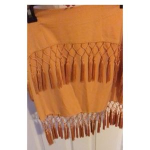 Mustard Yellow Fringe Skirt Never Worn Tag included